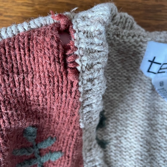 Vintage Teddi Woven Vest Button Down Fall Embroidered Patchwork Brown Green 2X - Picture 16 of 16